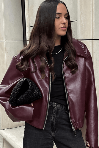 Drune | Kurze Kunstlederjacke