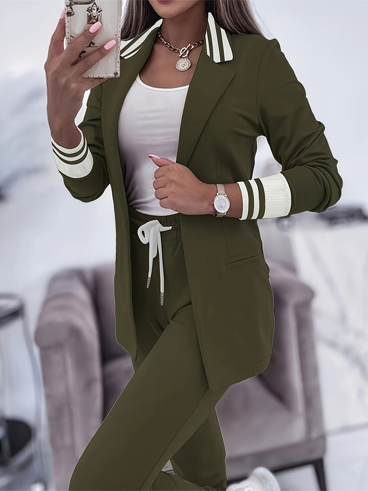 Drune | Slim Hosen Und Blazer Outfit Set Für Damen - Perfekt Für Lässige Tage