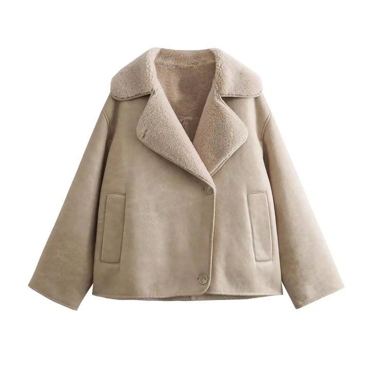 Drune | Cozy oversized fleece-lined jacket with a lapel collar
