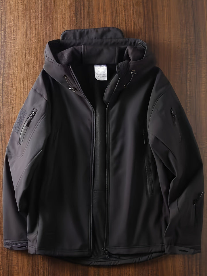 Drune | Softshell Jacke - Winddichte Tactical Outdoor Jacke mit Kapuze & Reißverschlusstaschen