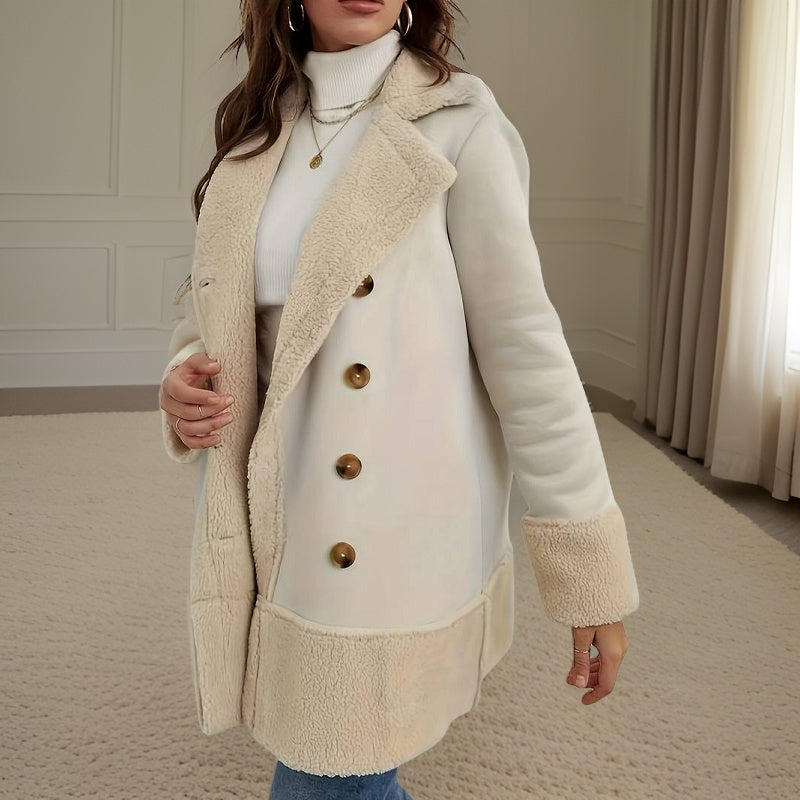 Drune | Doppelreihejacke mit Fleece-Besatz