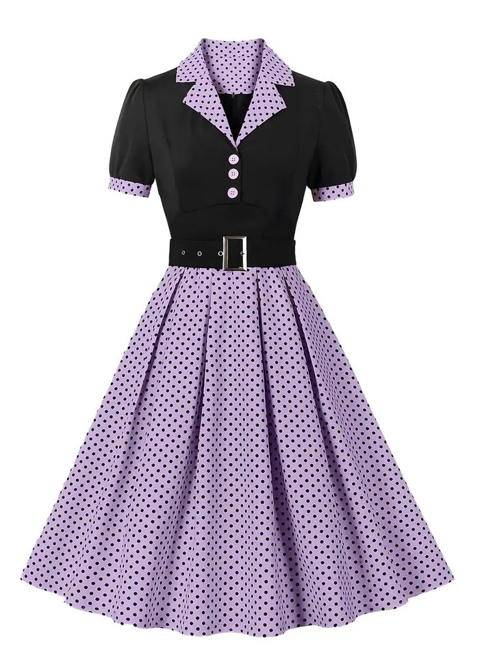 Drune | Stilvolle Herbst Vintage Kleid mit Polka Dots für Frauen