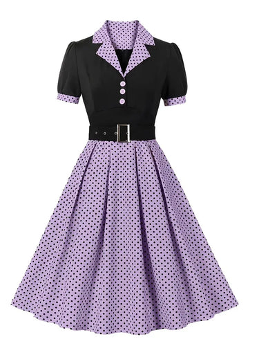 Drune | Stilvolle Herbst Vintage Kleid mit Polka Dots für Frauen