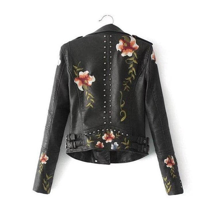 Drune | Damen Blumen PU Lederjacke