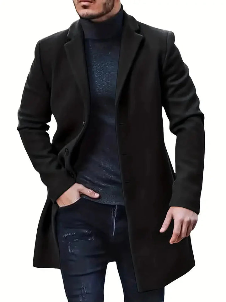 Drune | Eleganter Mantel mit Knopfverschluss für Herren