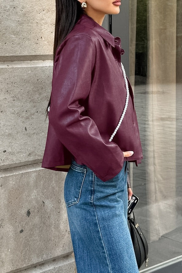 Drune | Lose Passform PU Lederjacke