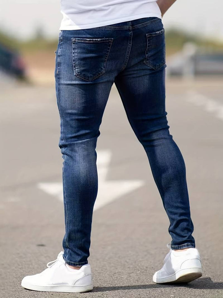 Drune | Skinny Fit Jeans mit Rissen - Stretch Denim Hose für Alltag & Streetwear Style
