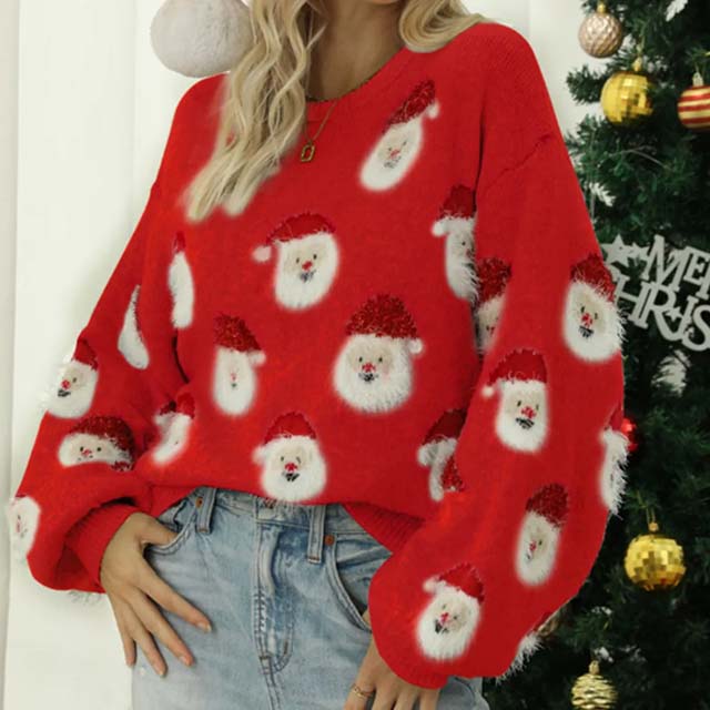 Drune | Modischer Weihnachtsstrickpullover für Damen