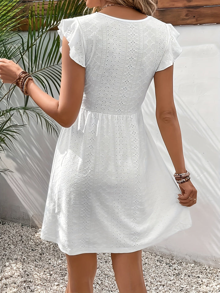 Drune - Lochspitze V-Ausschnitt Kleid