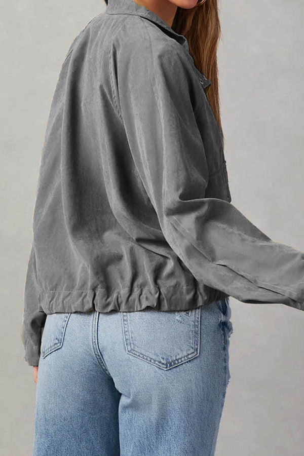 Drune | kariert Revers Mehrknopf-Zwei-Taschen-Midi-Jacke