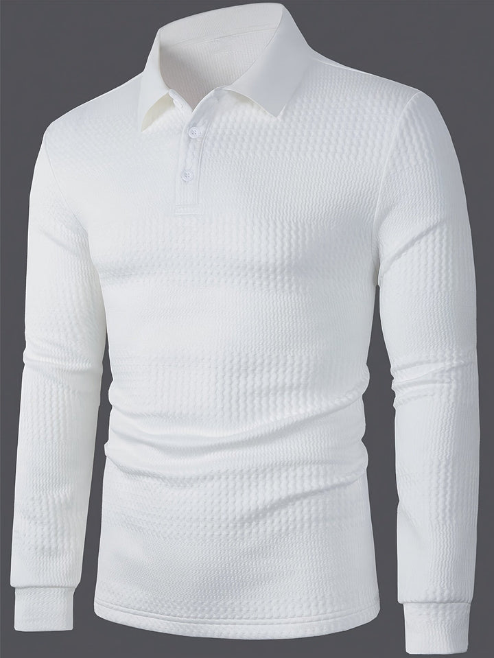 Drune | Elegante Langärmelige Polo Texturiertes Design Stilvoll und Komfortabel