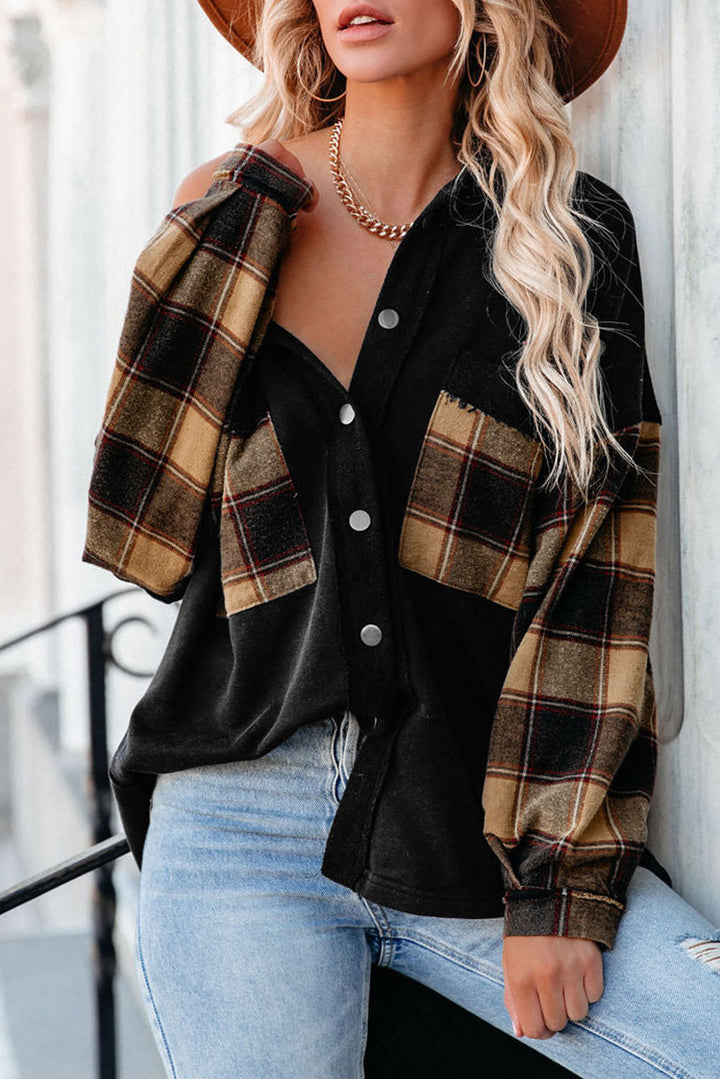 Drune | Gepunktete Flanellhemden Polyester und Baumwolle Einzigartiger Look