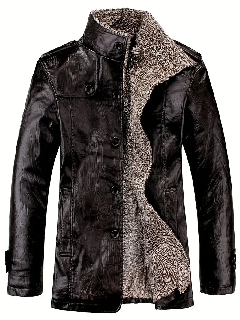 Drune | Lederjacke mit Wolle für Herren - Perfekt für Aktivitäten im Freien