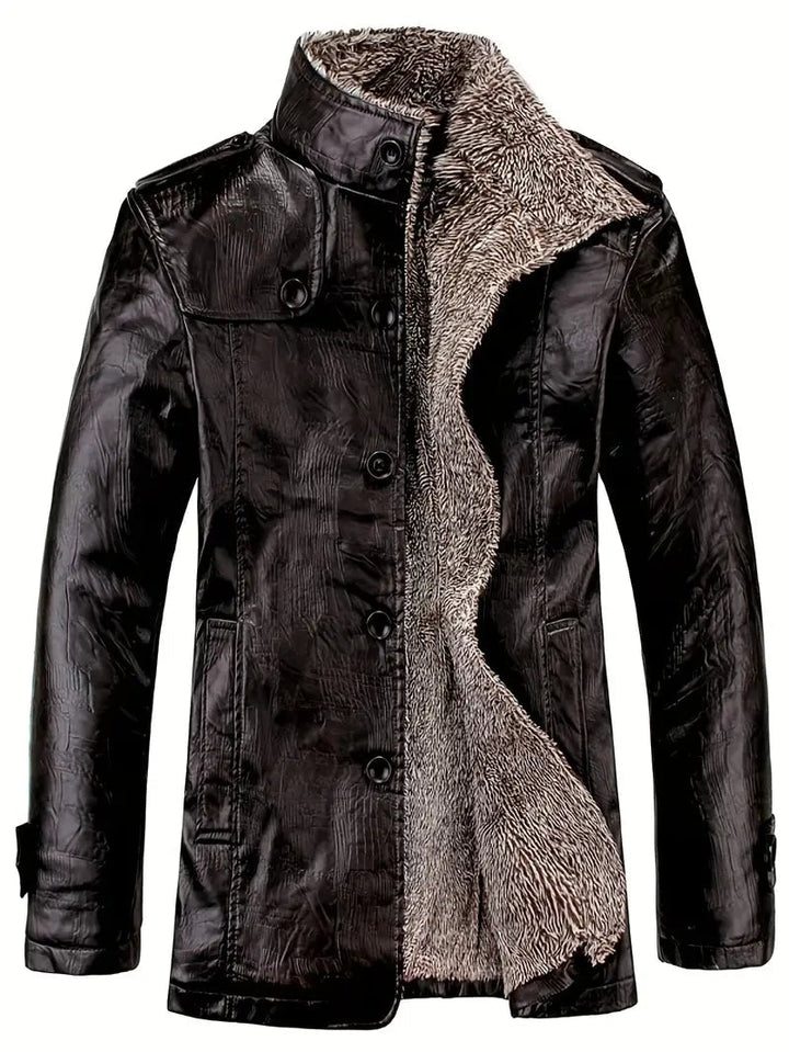 Drune | Lederjacke mit Wolle für Herren - Perfekt für Aktivitäten im Freien