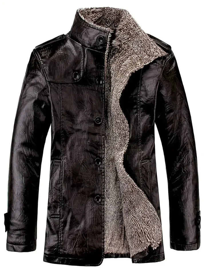 Drune | Herrenlederjacke mit Fleece-Futter