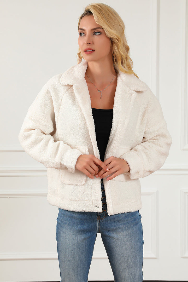 Drune | Weiche Teddyjacke mit Taschen Komfortabel und Trendy Perfekt Für Den Alltag
