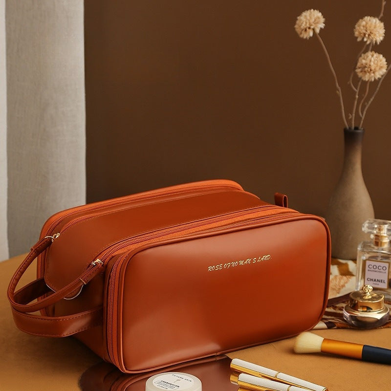 Drune PU-Leder Kosmetiktasche mit U-förmigem Design