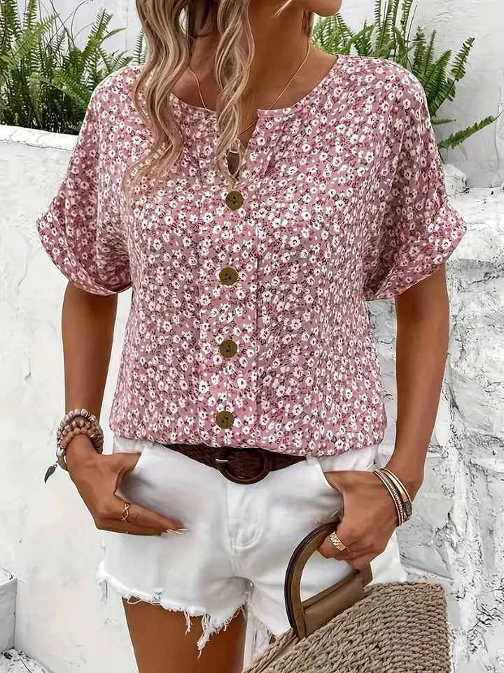 Drune | Florale Knopf-Bluse