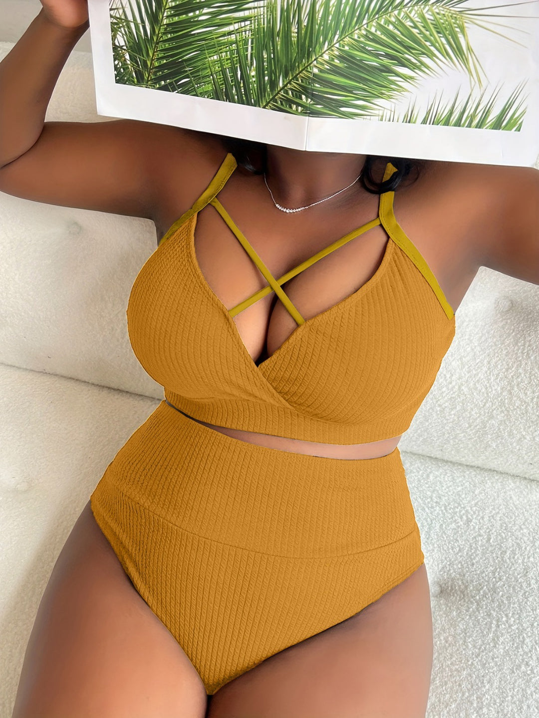 Drune | Plus Size Sling Bikini mit hoher Taille
