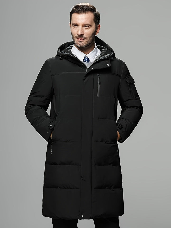 Drune |  Schwarze Nicht-Dehnbare Mit Reißverschlussblende Und Taschen Winterjacke Für Herren - Ideal für den Winter