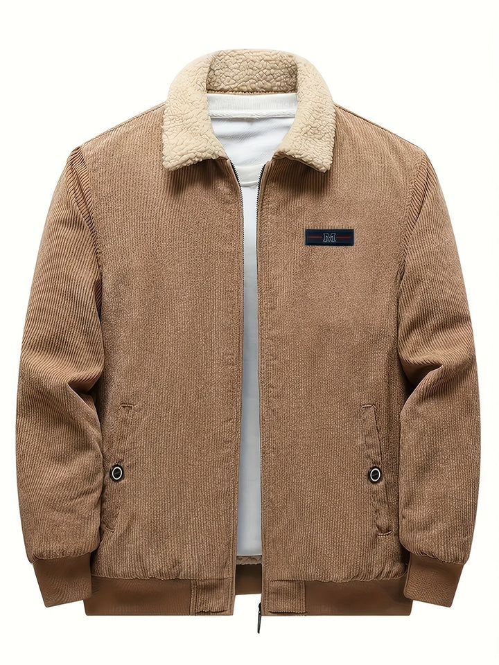 Drune |  Mit Etikett Patch Fleece Gefütterte Winterjacke Für Herren - Ideal für Winter