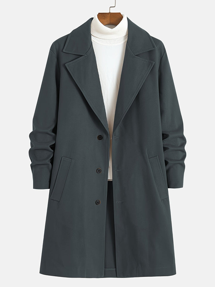 Drune | Elegante Lange Jacke Polyester und Wolle Klassisch und Warm