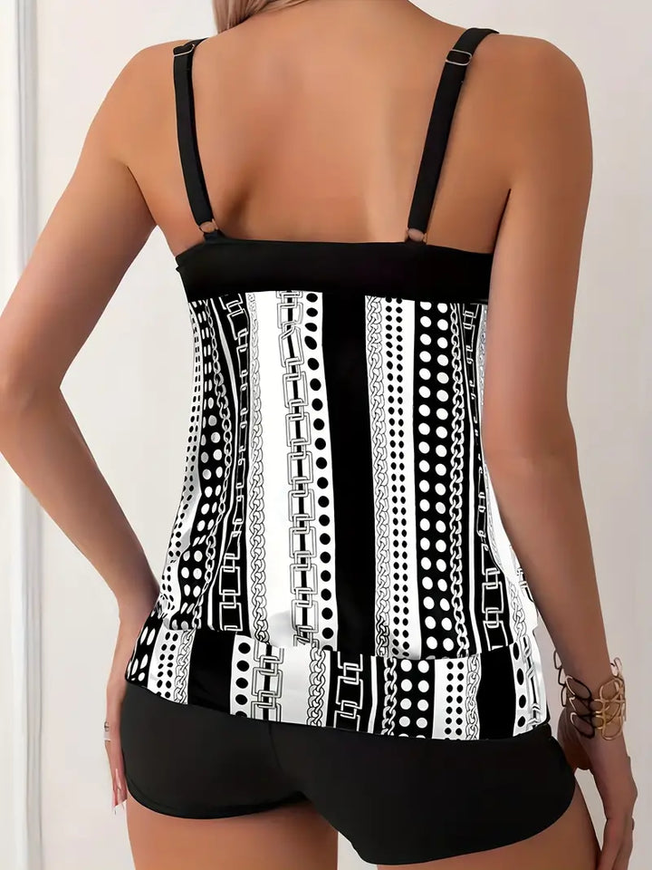Drune | Gestreifter Tankini mit Druck