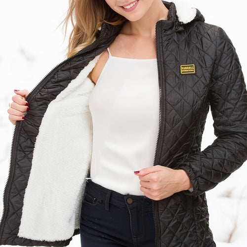 Drune | Steppjacke mit Reißverschluss, Fleece-Futter und Kapuze