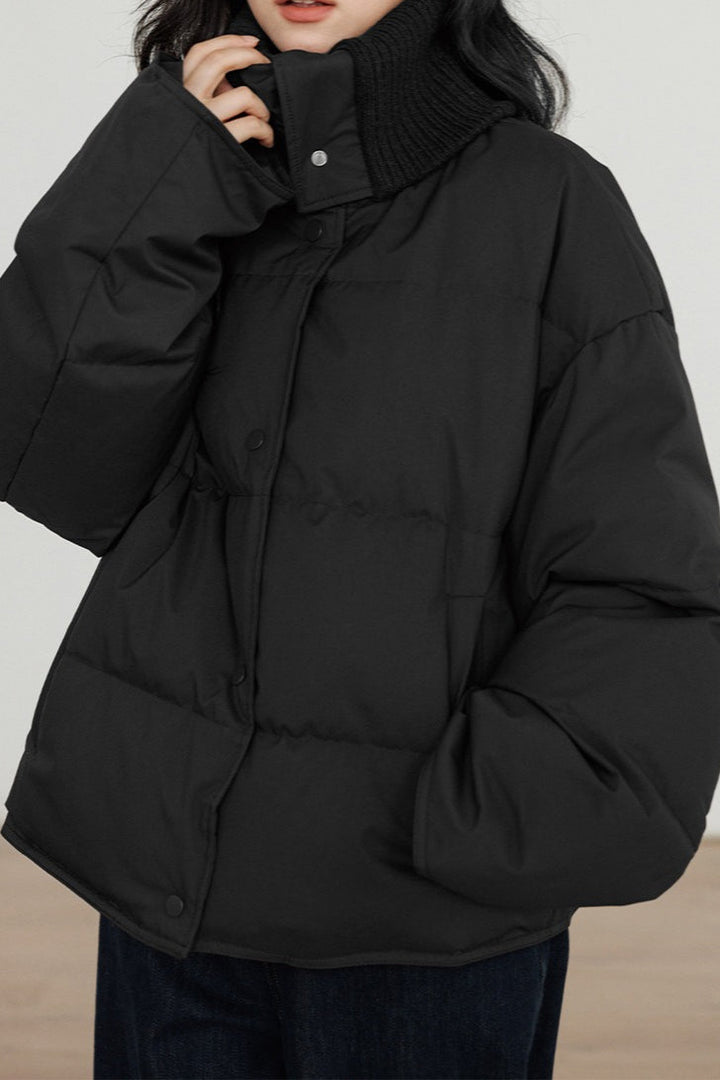 Drune | Kragen Weißer Entendaunen-Pufferjacke