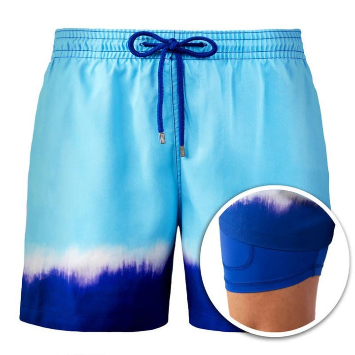 Drune | Bedruckte Herren Badeshorts Mit Doppelter Schicht Für Den Sommer