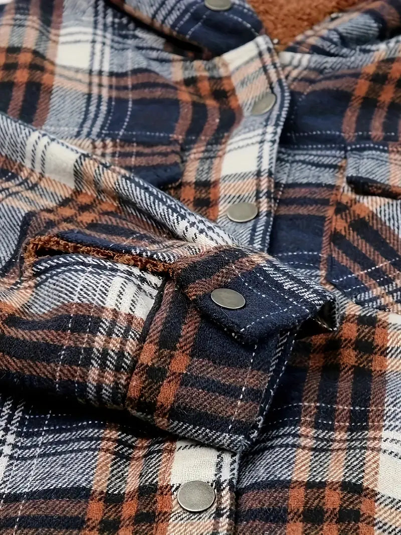 Drune | Winter Karierte Zip Jacke