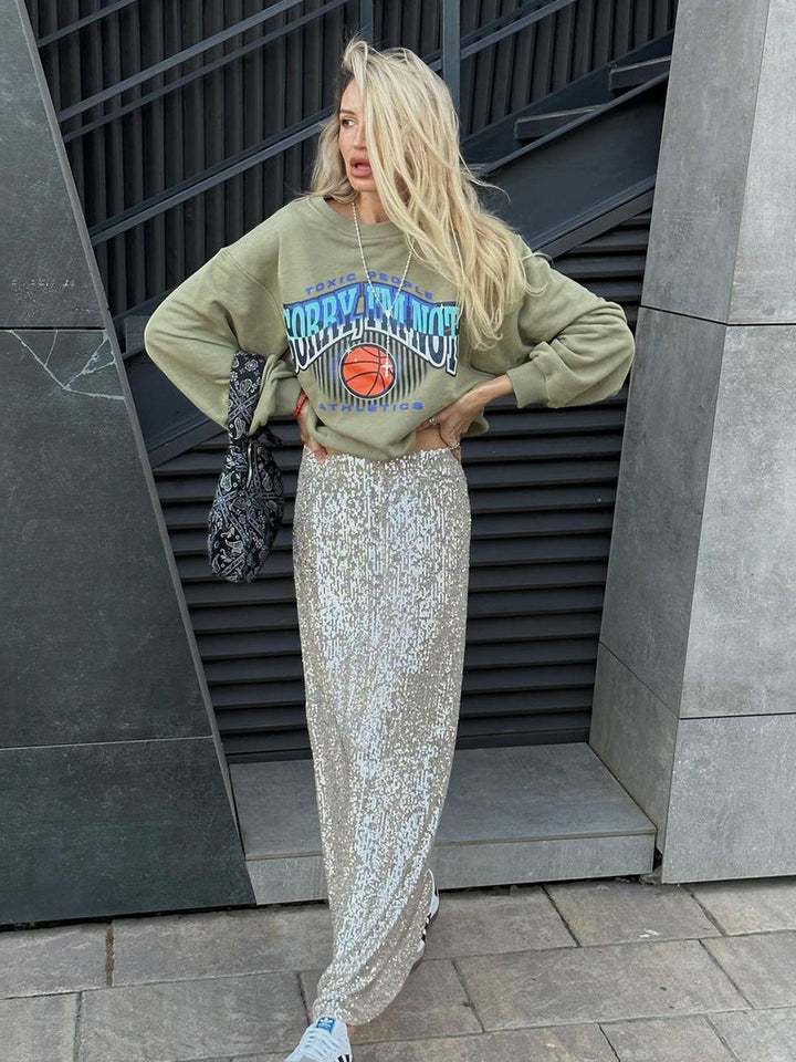 Drune | Damenmode Lässig Einfach Sequined Rock