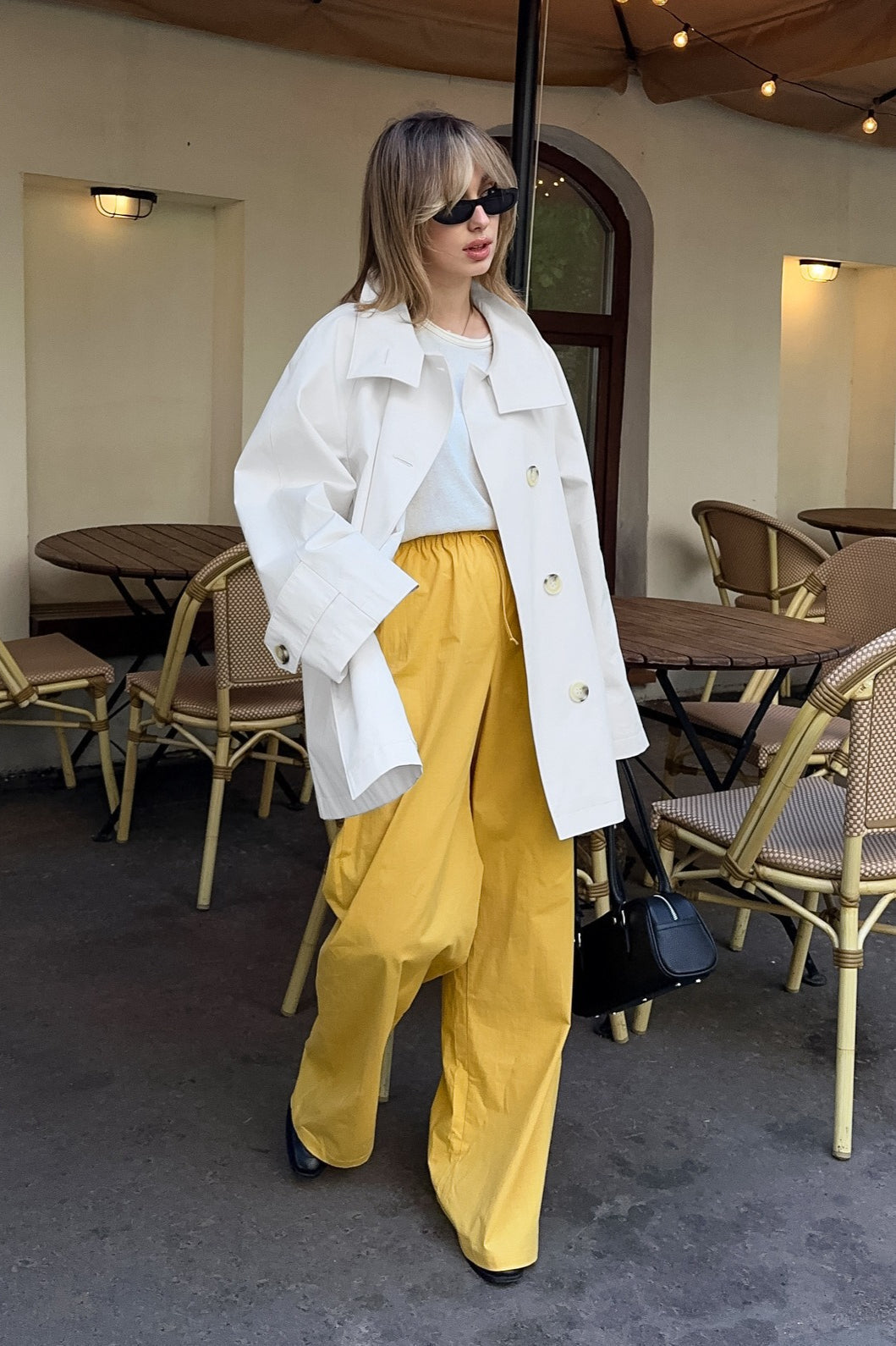 Drune | Weiße Trenchjacke