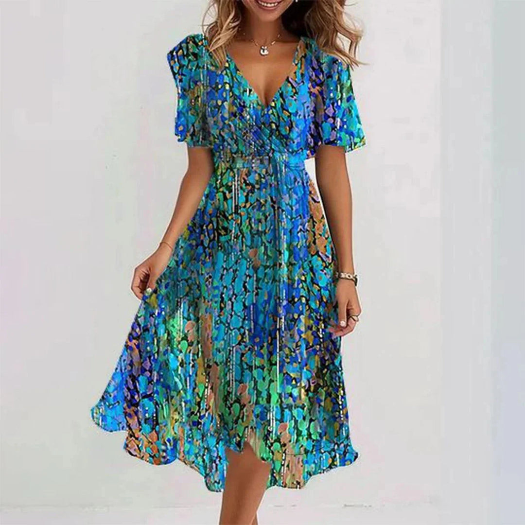 Drune | Elegantes Kleid mit Kurzen Ärmeln
