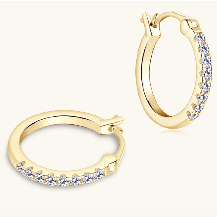 Drune | 925 Sterling Silber Moissanit Huggie Ohrringe