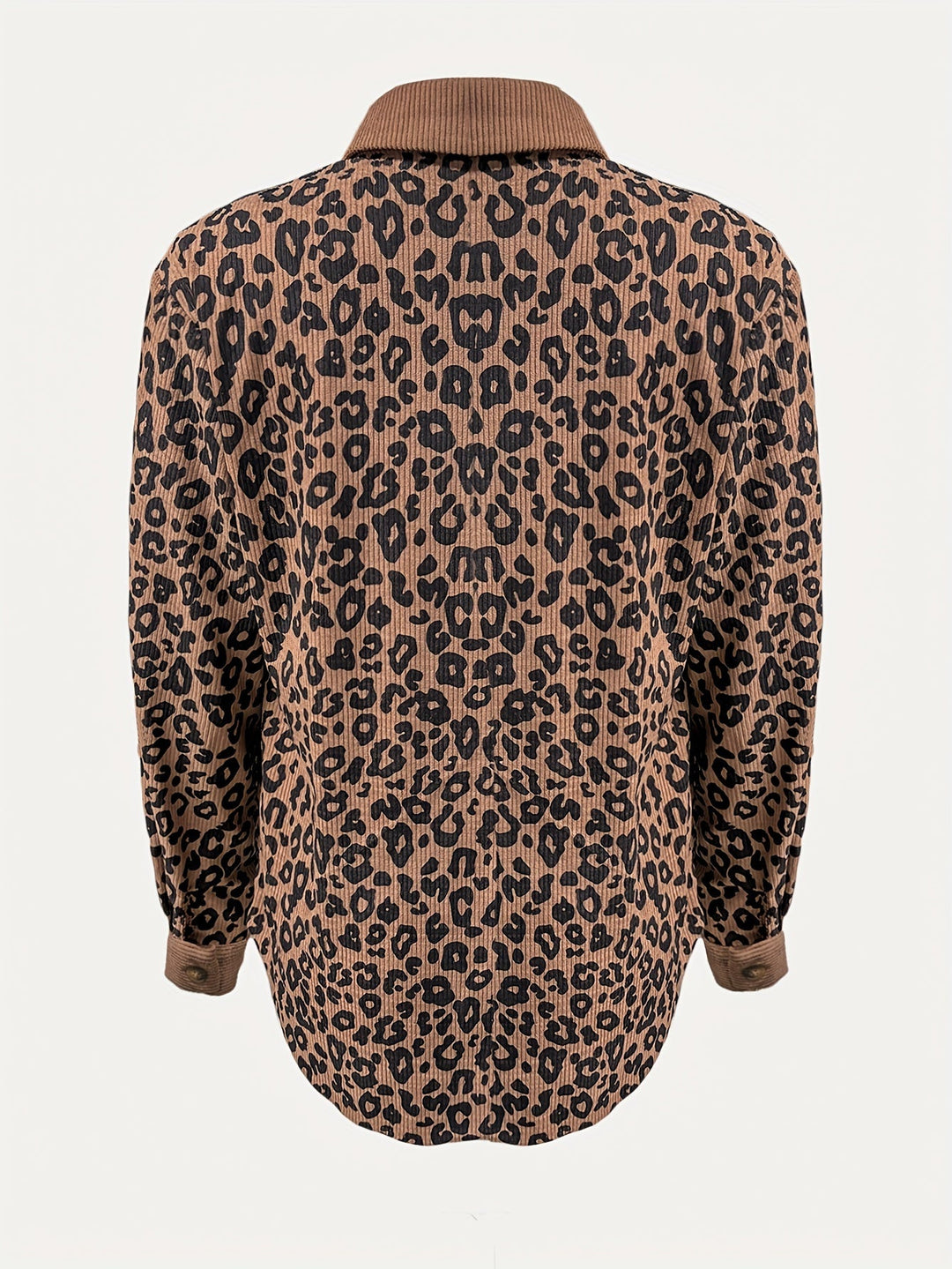 Drune | Leopardenmuster Langhe Hemdbluse Polyester Stilvoll und Trendy