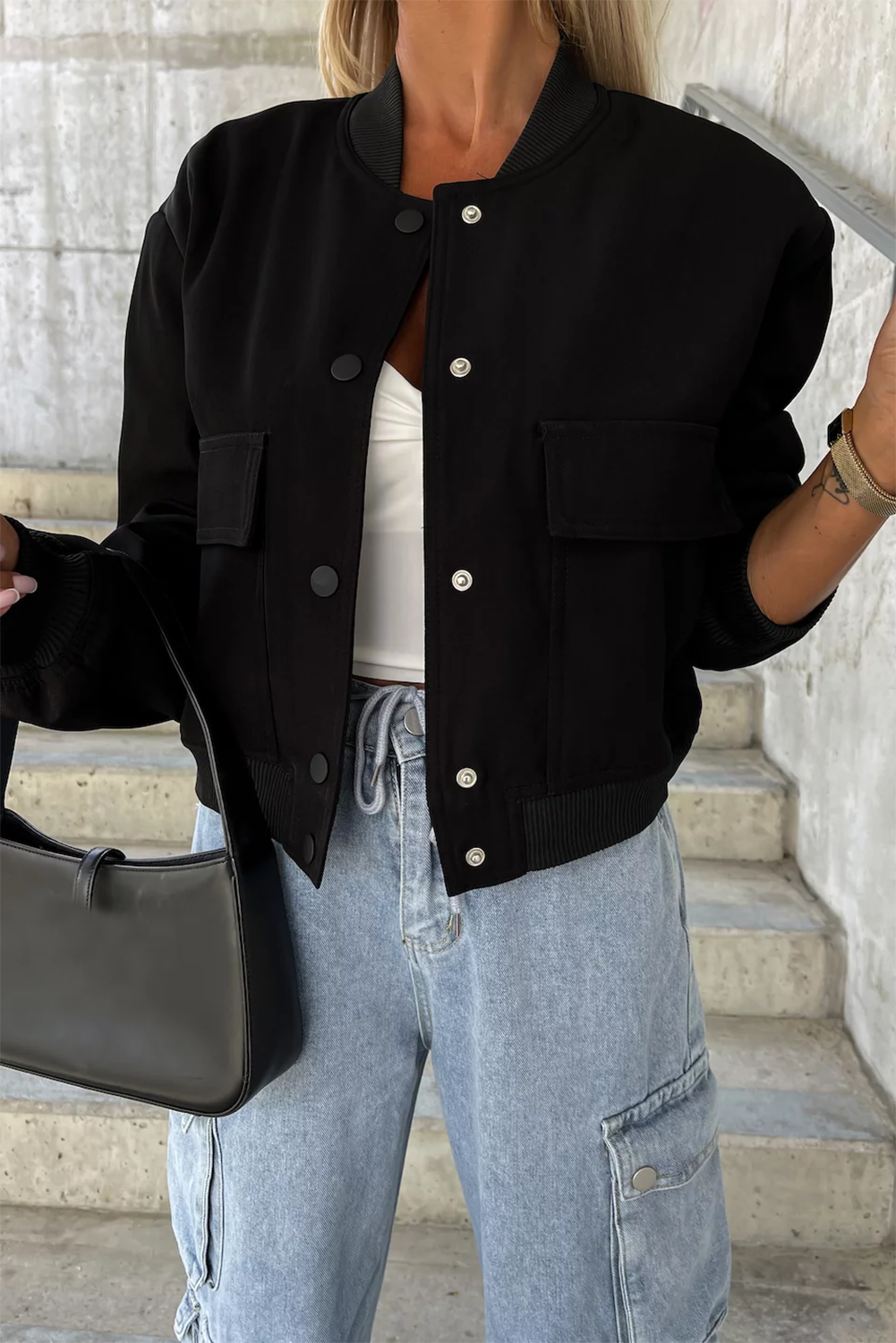Drune | Bomberjacke mit Taschen Polyester-mischung Klassisch und Zeitlos
