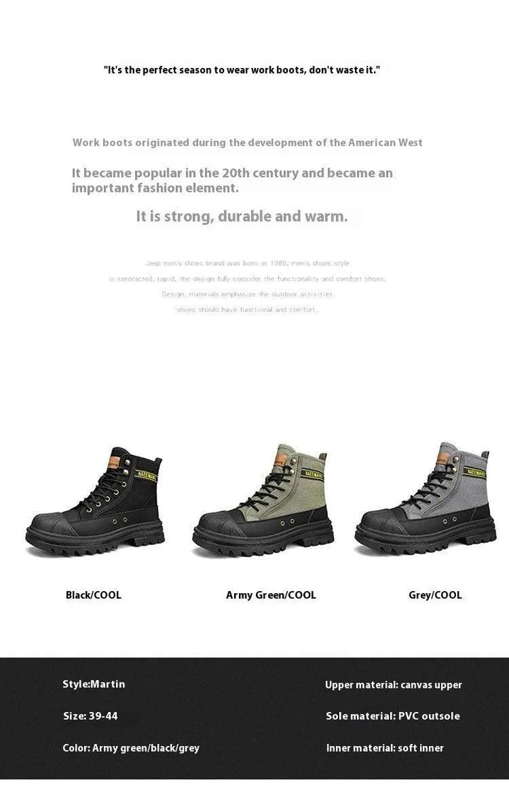 Drune | Herren lässige sportliche Canvas Stiefel mit dicker Sohle