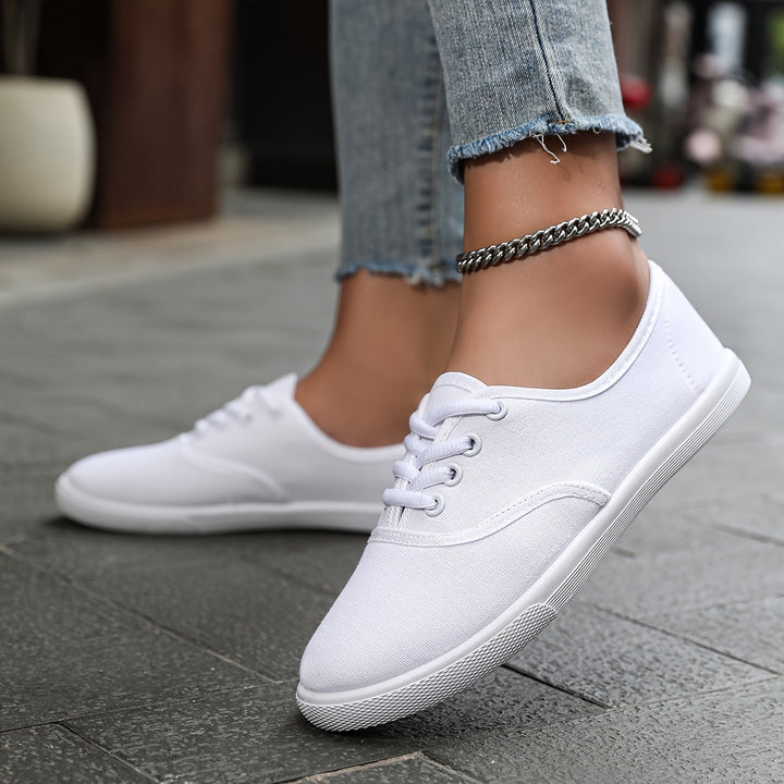 Drune | Bequeme Niedrige Canvas Sneakers in Weiß