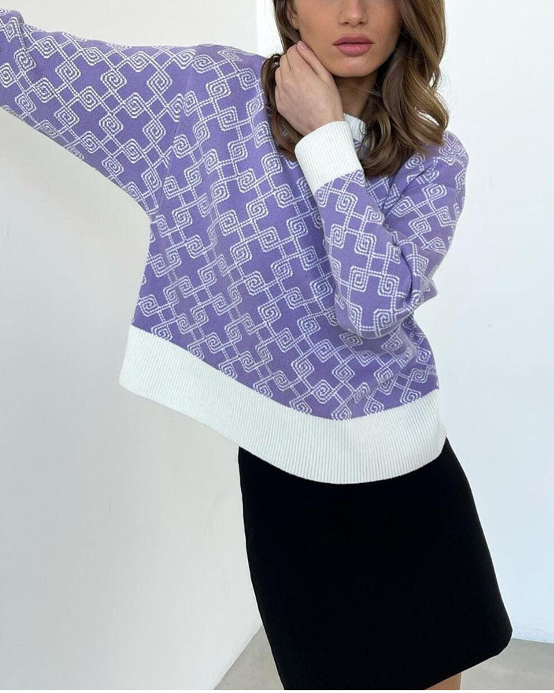 Drune | Muster Strickpullover Weich und Trendy Statement-look