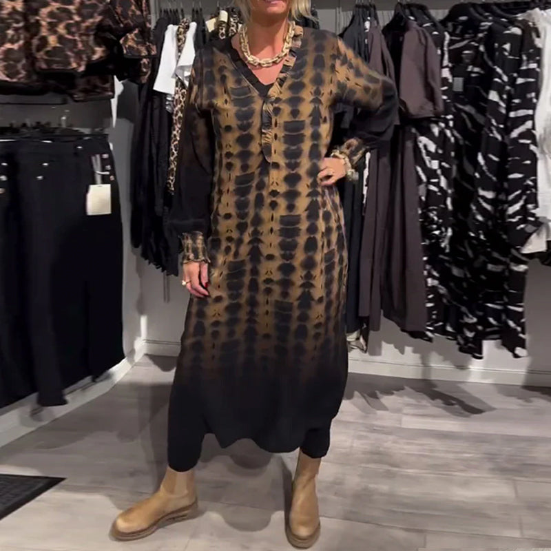 Drune | Kleid mit Farbverlauf und V-Ausschnitt
