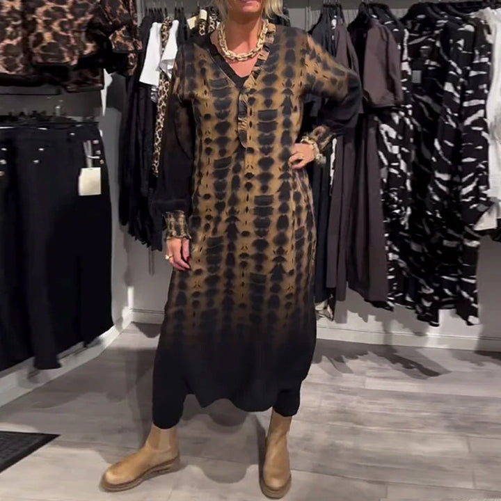 Drune | Kleid mit Farbverlauf und V-Ausschnitt