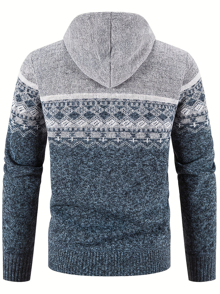 Drune | Gemusterter Hoodie Baumwolle und Polyester Warm und Stilvoll