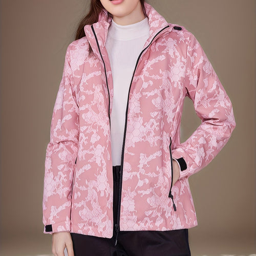 Drune | Outdoor-Sportjacke für Frauen, Winddicht, Camouflage-Druck