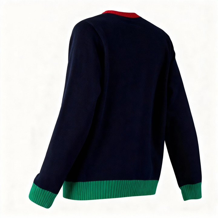 Drune | "HO HO HO" & Santa Druck Feiertags-Pullover - Absichtliches Festliches Eigenheiten