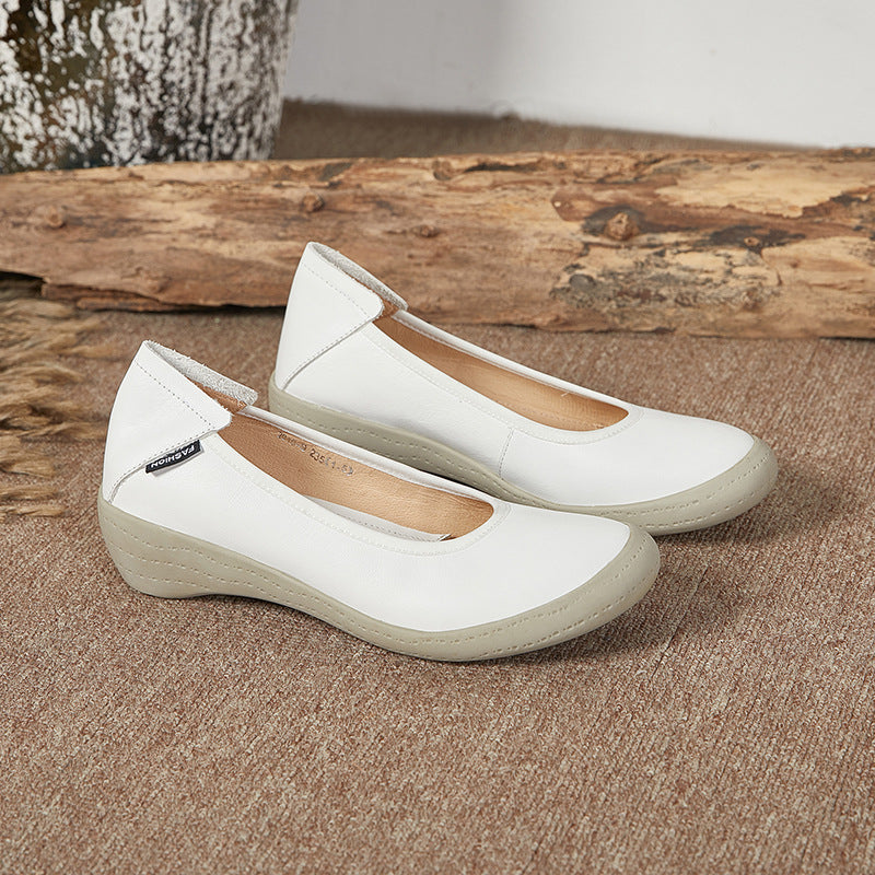 Drune | Frühling und Sommer Damen Echtes Leder Schuhe Niedriger Mund Pumps