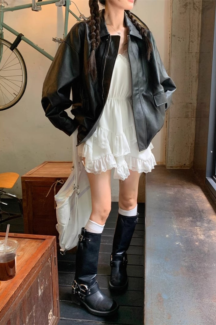 Drune | Länge Oversized Motorradjacke