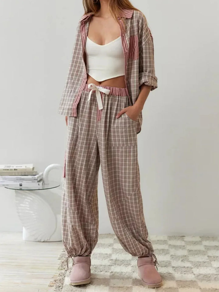 Drune | teilige lässige Pyjama-Set - entspannte Damen Schlafmode