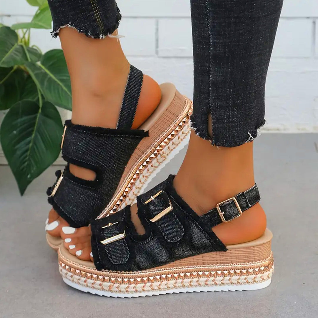 Drune | Lässige Denim Wedges