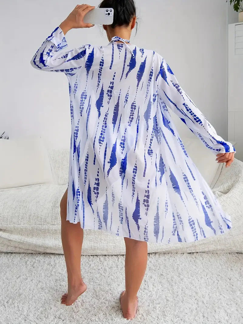Drune | Stück Strandkleidung, Dreieck, Hoher Schnitt, Bikini-Set, Beach Cover Up